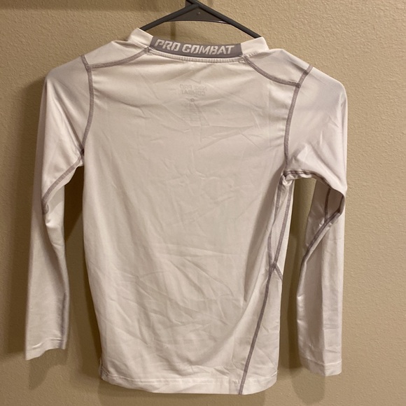 White Nike Dri-Fit long sleeve compression shirt - Picture 2 of 3